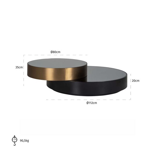 Salontafel Slice (Black/gold) Richmond Interiors - Afbeelding 3