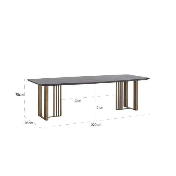 Eettafel Maverick 220 (Charcoal) Richmond Interiors - Afbeelding 4