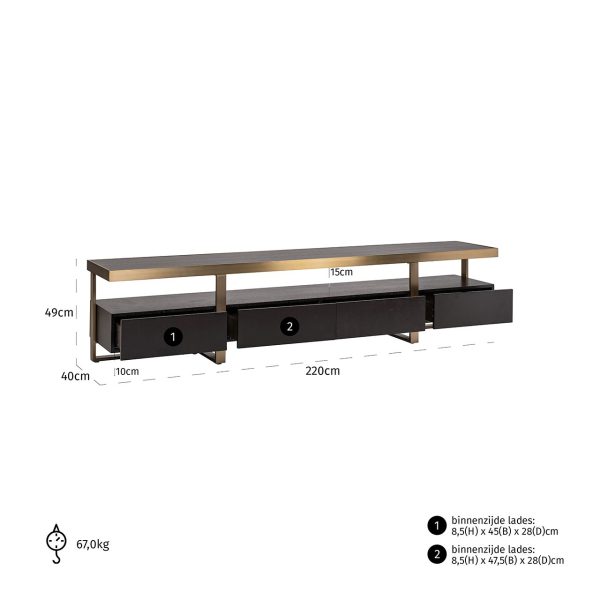 TV Dressoir Diddley (Charcoal) Richmond Interiors - Afbeelding 4