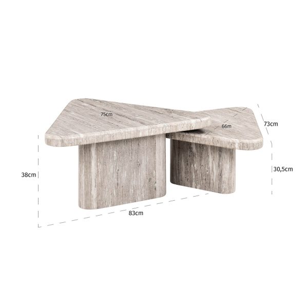 Salontafel Dwayne set van 2 (White) Richmond Interiors - Afbeelding 4