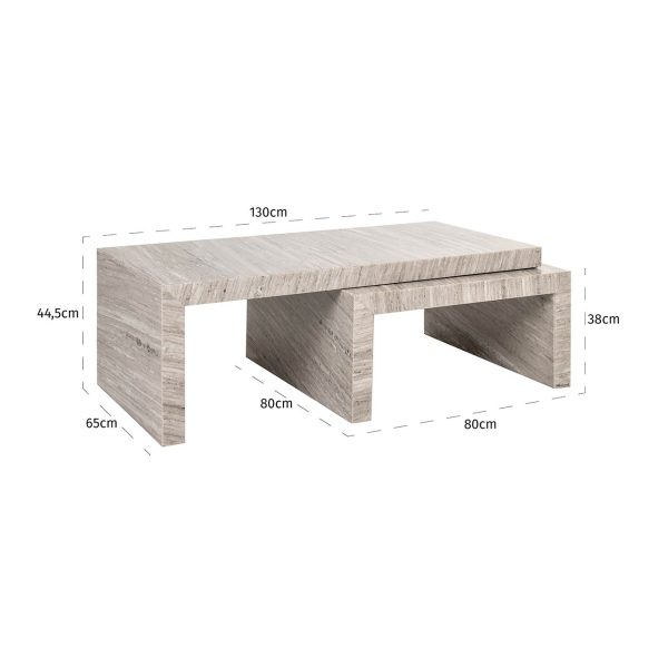 Salontafel Novaz set van 2 (White) Richmond Interiors - Afbeelding 5