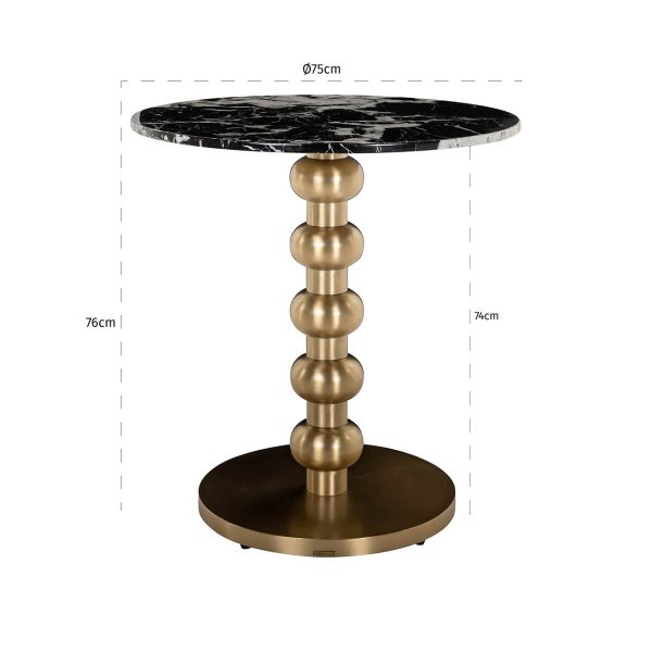 Bistrotafel Witlox 75Ø (Black/gold) Richmond Interiors - Afbeelding 2