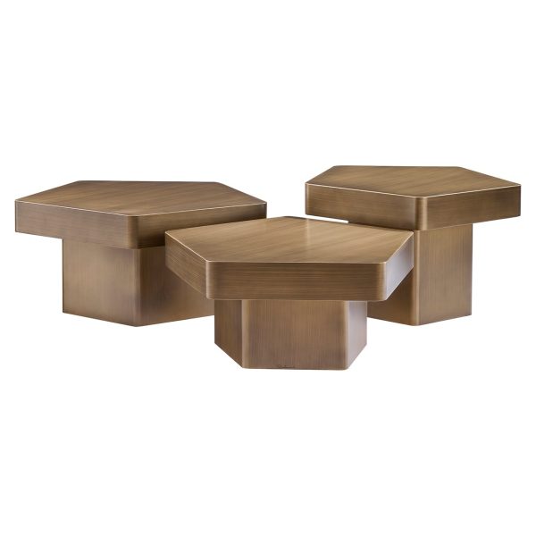 Salontafel Hexa set van 3 (Brushed Gold) Richmond Interiors