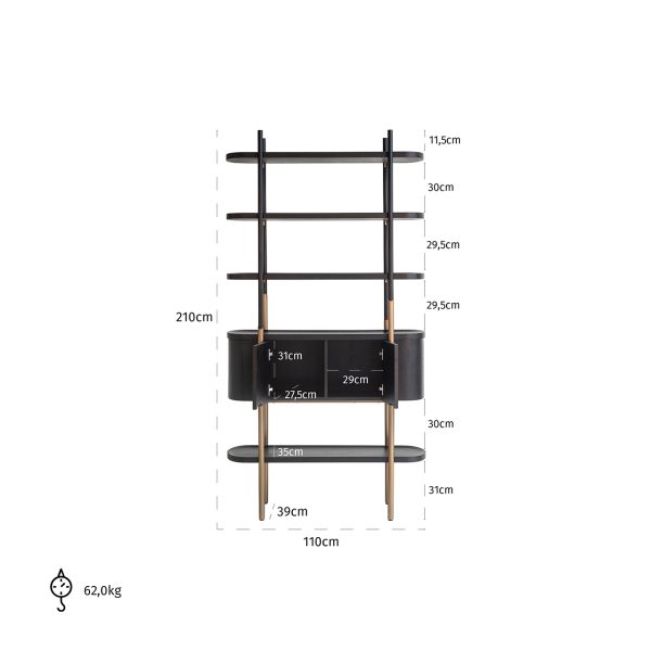 Wandkast Jameson 2-deuren 4-planken (Charcoal) Richmond Interiors - Afbeelding 4