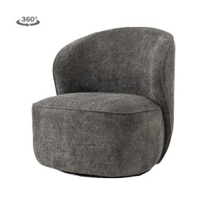 Belvi Fauteuil - fabric AJ3019-20 Dark grey (draaibaar) Tower Living
