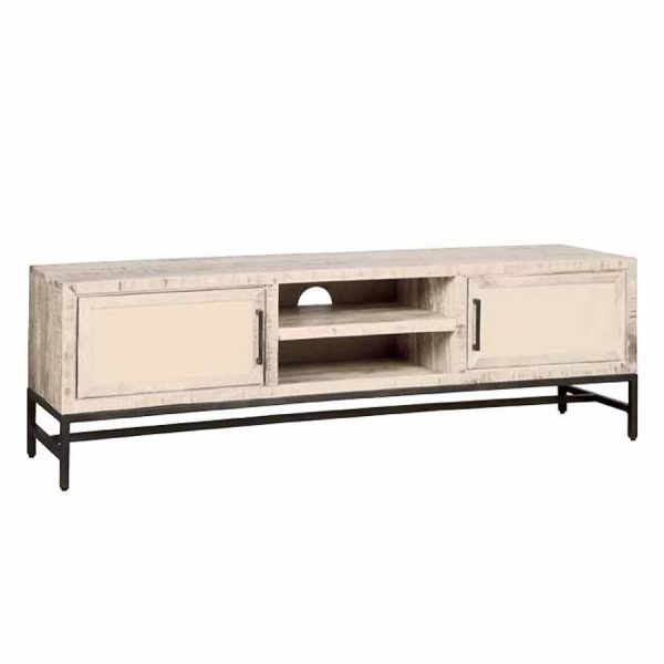 Carini TV stand white 2 drs. 160x40x50 Tower Living - Afbeelding 2