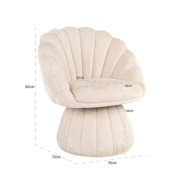 Fauteuil Blossom beige chenille (Niagara 902 beige Chenille) Richmond Interiors - Afbeelding 5
