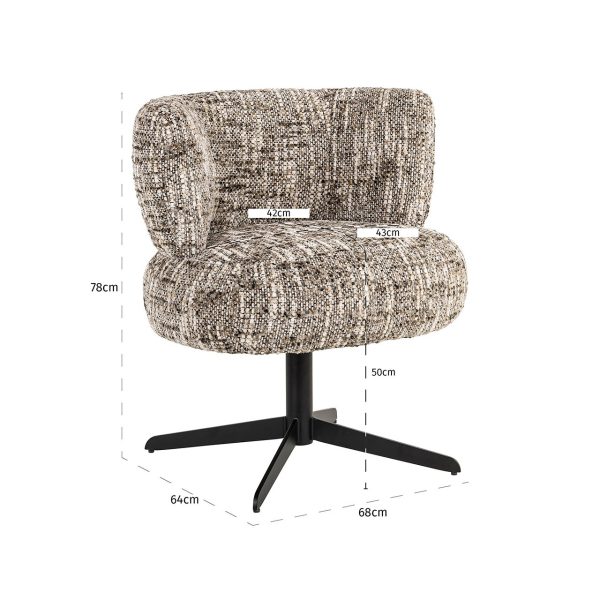 Draaistoel Alexis brown omara (Brown omara) Richmond Interiors - Afbeelding 5