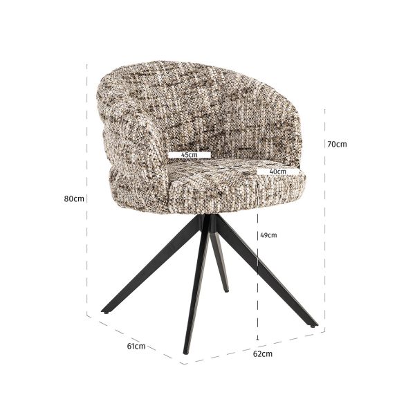 Draaistoel Serenity brown omara (Brown omara) Richmond Interiors - Afbeelding 5