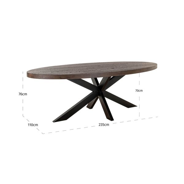 Eettafel Watson bruin 235 incl. spider leg black (Dark brown) Richmond Interiors - Afbeelding 5