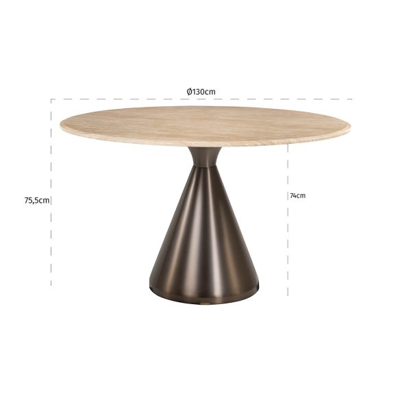 Eettafel Montgommery 130Ø (Beige) Richmond Interiors - Afbeelding 2