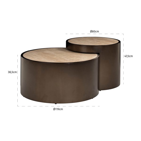Salontafel Ronson set van 2 (Beige) Richmond Interiors - Afbeelding 4