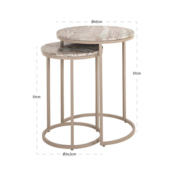 Bijzettafel Fairfax set van 2 (Stone) Richmond Interiors - Afbeelding 5