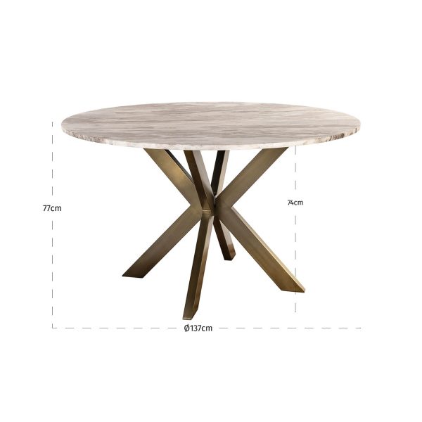 Eettafel Bottega 140Ø (White) Richmond Interiors - Afbeelding 4