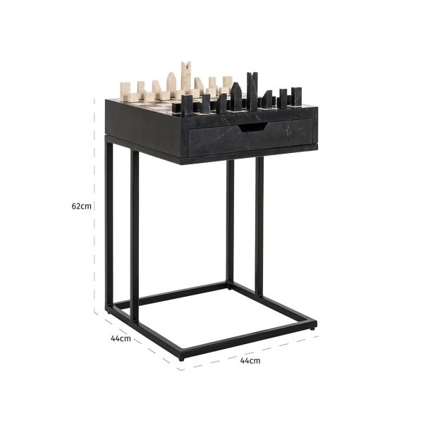 Schaaktafel Davos 1-lade (Black) Richmond Interiors - Afbeelding 3