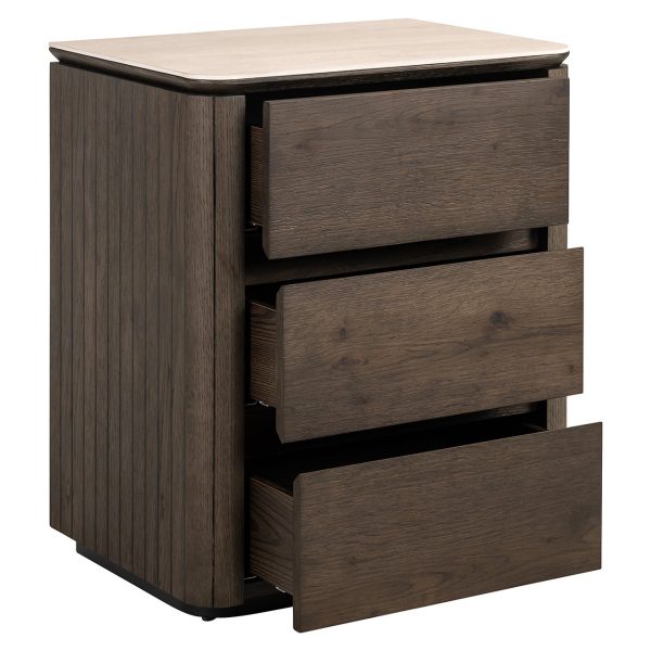 Nachtkastje Ritz 3-lades (Brown) Richmond Interiors - Afbeelding 5