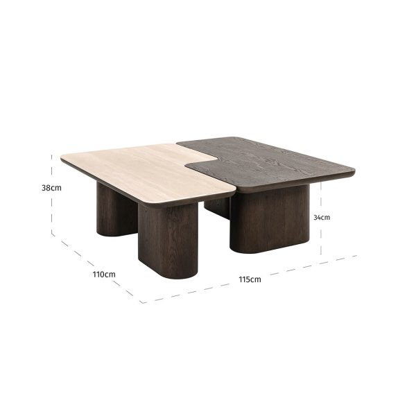 Salontafel Nando set van 2 (Brown) Richmond Interiors - Afbeelding 4