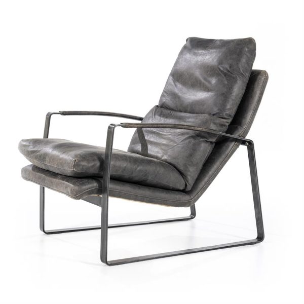 Fauteuil Lex - antraciet vintage leer Eleonora - Afbeelding 2