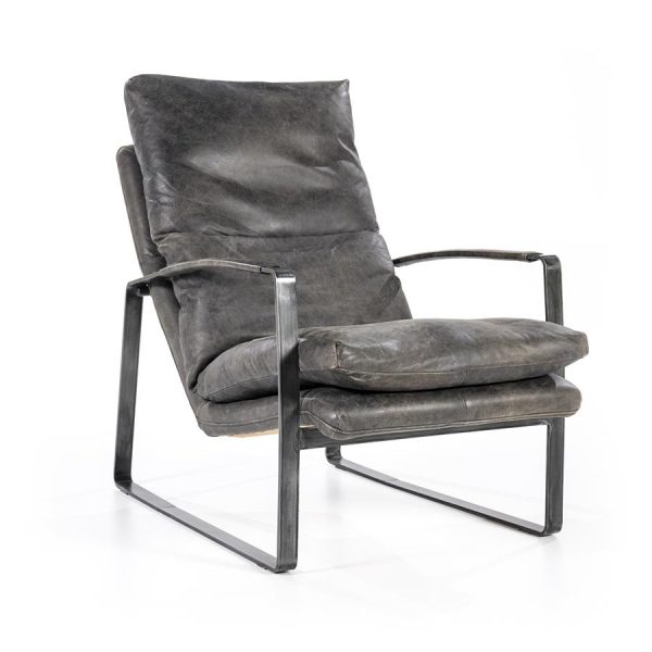 Fauteuil Lex - antraciet vintage leer Eleonora - Afbeelding 3