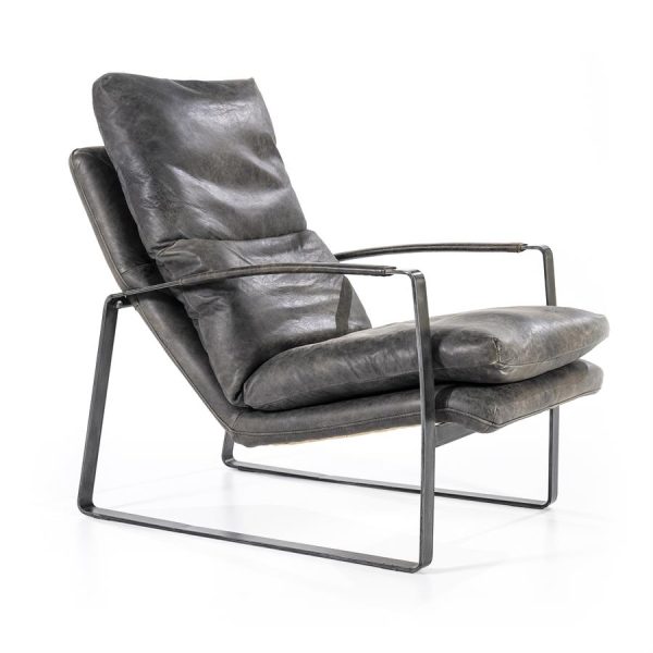 Fauteuil Lex - antraciet vintage leer Eleonora - Afbeelding 12
