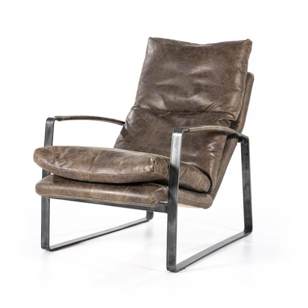 Fauteuil Lex - donkerbruin vintage leer Eleonora
