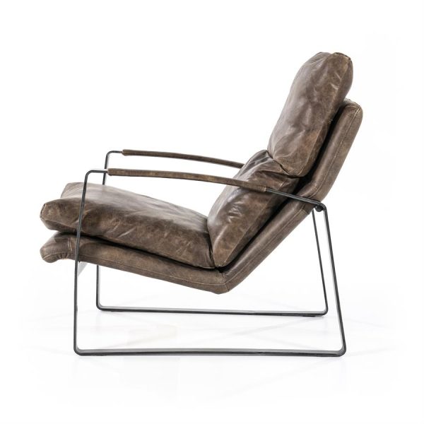 Fauteuil Lex - donkerbruin vintage leer Eleonora - Afbeelding 5