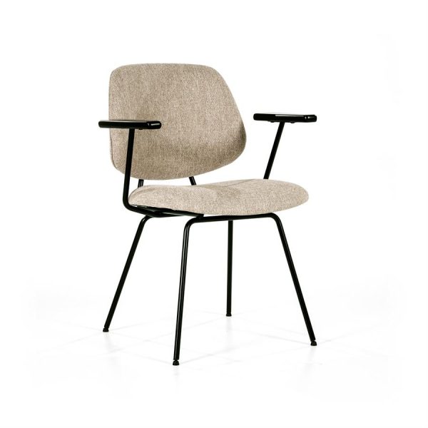 Stoel Lynn met arml - beige fletcher Eleonora - Afbeelding 3