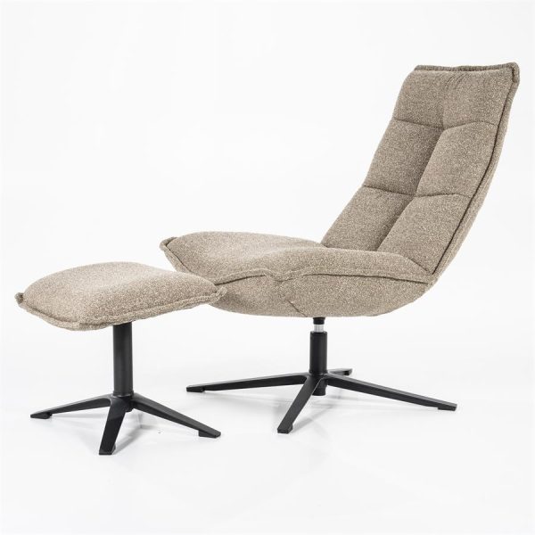 Fauteuil Marcus met voetenbank- licht grijs Baquer Eleonora - Afbeelding 2
