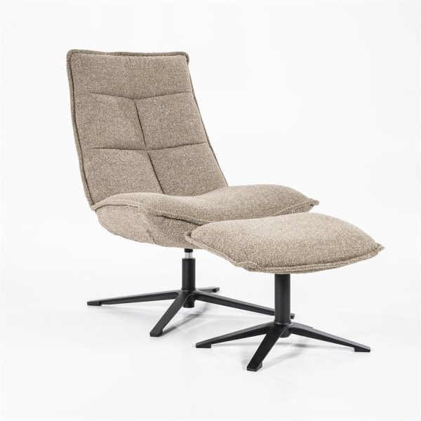 Fauteuil Marcus met voetenbank- licht grijs Baquer Eleonora - Afbeelding 3