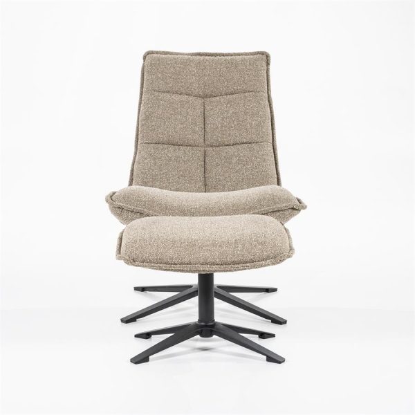Fauteuil Marcus met voetenbank- licht grijs Baquer Eleonora - Afbeelding 4