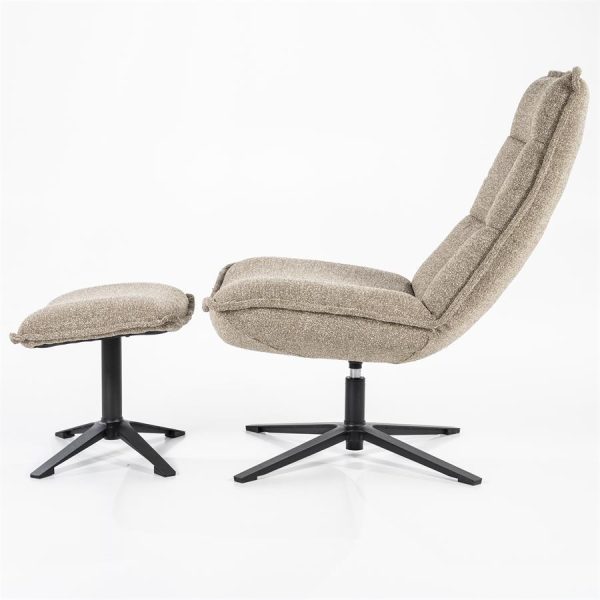 Fauteuil Marcus met voetenbank- licht grijs Baquer Eleonora - Afbeelding 5
