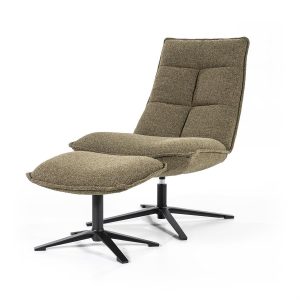 Fauteuil Marcus met voetenbank - groen Baquer Eleonora