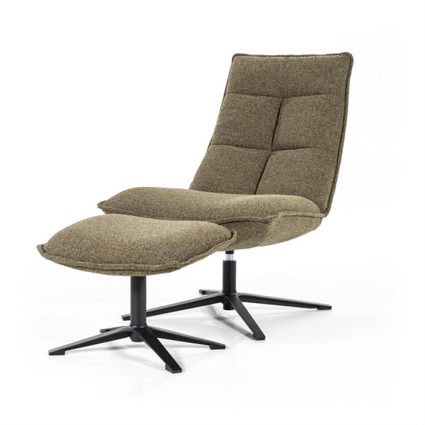 Fauteuil Marcus met voetenbank - groen Baquer Eleonora
