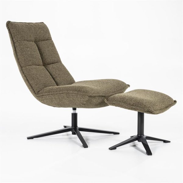 Fauteuil Marcus met voetenbank - groen Baquer Eleonora - Afbeelding 12