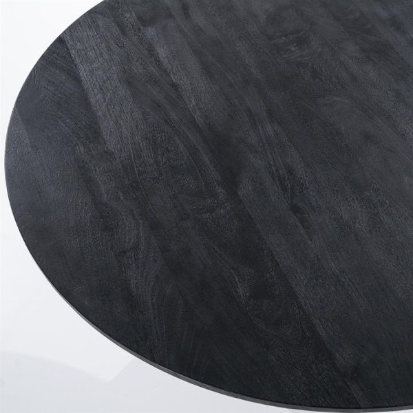 Eettafel Aron rond 130 - zwart Eleonora - Afbeelding 2