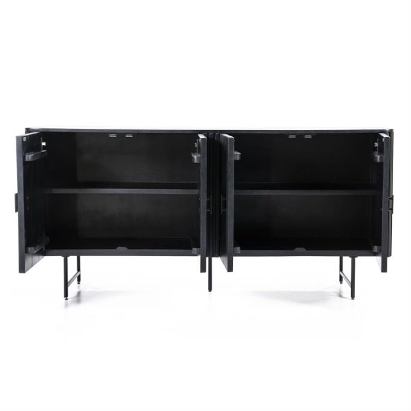 Dressoir Remi 4-drs. - zwart Eleonora - Afbeelding 3