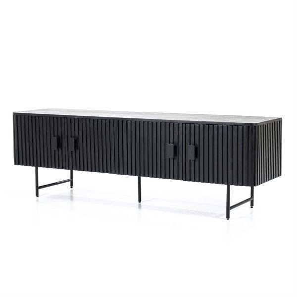 TV meubel Remi 4-drs. - zwart Eleonora - Afbeelding 2