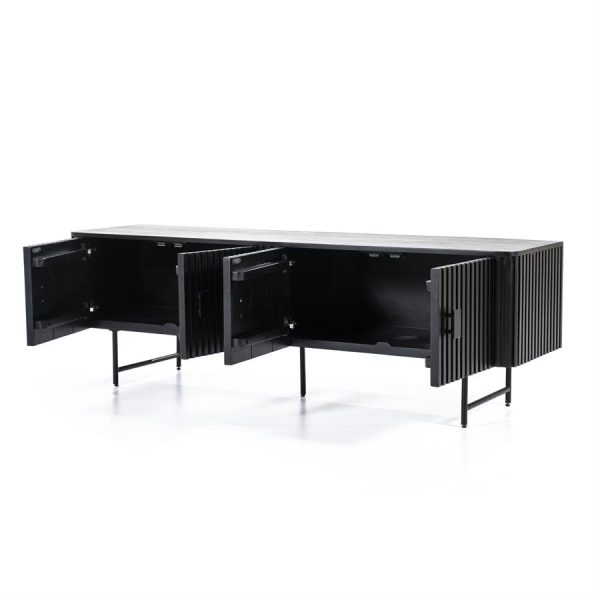 TV meubel Remi 4-drs. - zwart Eleonora - Afbeelding 4
