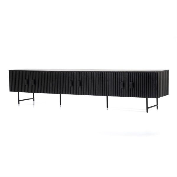 TV meubel Remi 6-drs. - zwart Eleonora - Afbeelding 2