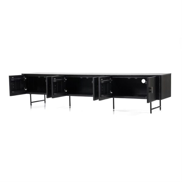 TV meubel Remi 6-drs. - zwart Eleonora - Afbeelding 4