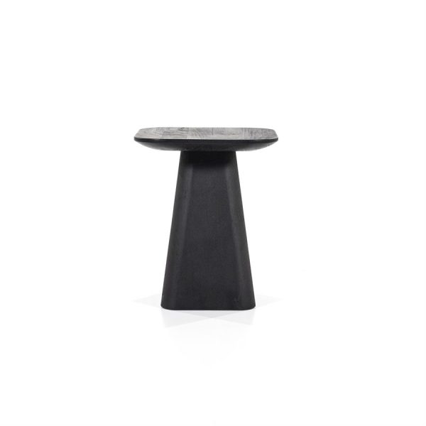 Bijzettafel Aron vierkant 40x40 - zwart Eleonora