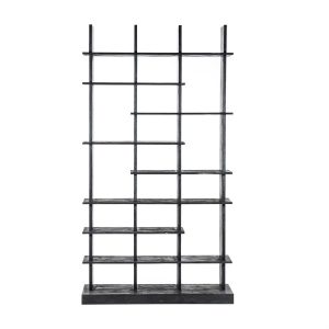 Boekenkast Oliver 120x40x220 - zwart Eleonora