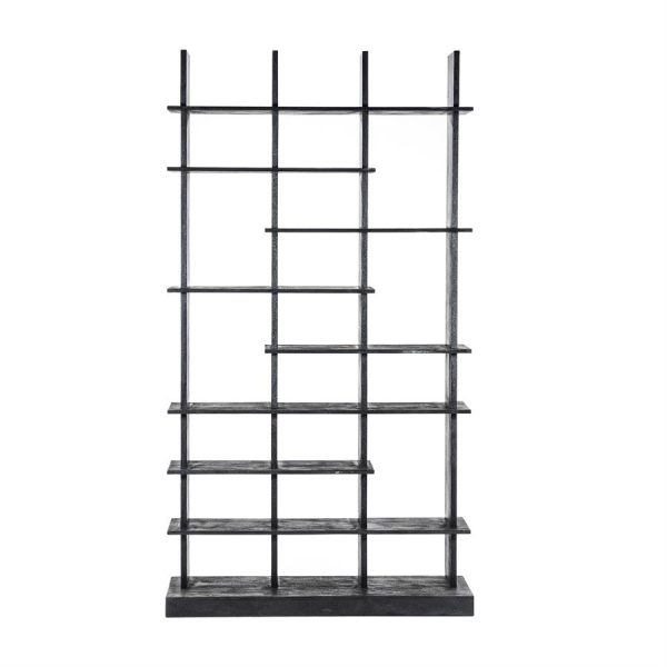 Boekenkast Oliver 120x40x220 - zwart Eleonora