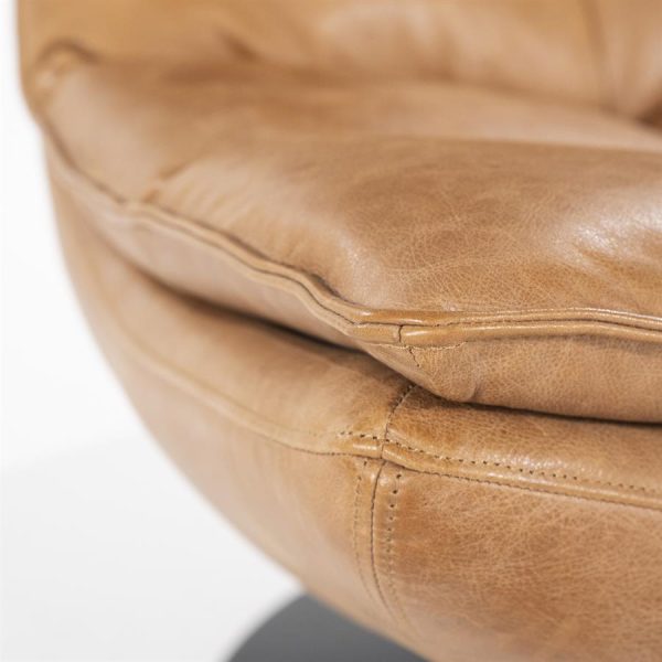 Fauteuil Sven - cognac boho leder Eleonora - Afbeelding 13