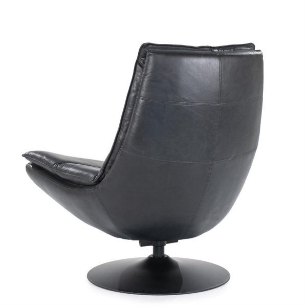 Fauteuil Sven - zwart boho leder Eleonora - Afbeelding 5