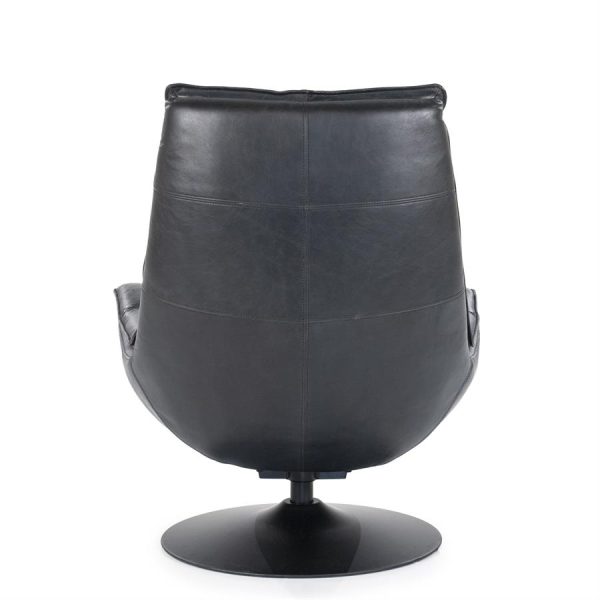 Fauteuil Sven - zwart boho leder Eleonora - Afbeelding 6