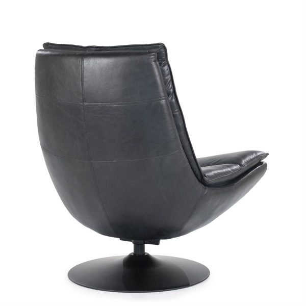 Fauteuil Sven - zwart boho leder Eleonora - Afbeelding 7