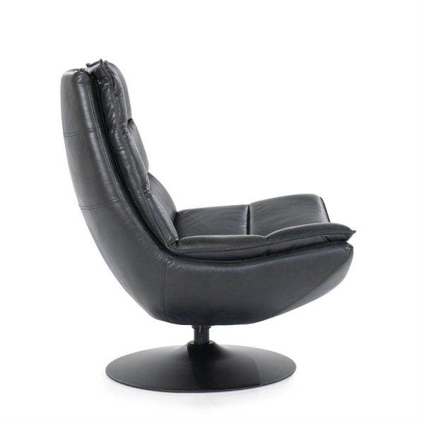 Fauteuil Sven - zwart boho leder Eleonora - Afbeelding 9