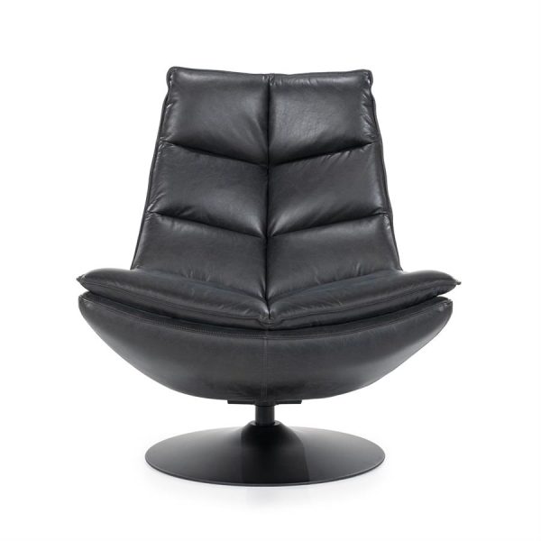 Fauteuil Sven - zwart boho leder Eleonora - Afbeelding 12