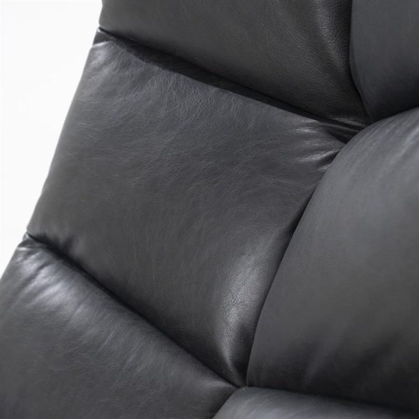 Fauteuil Sven - zwart boho leder Eleonora - Afbeelding 15